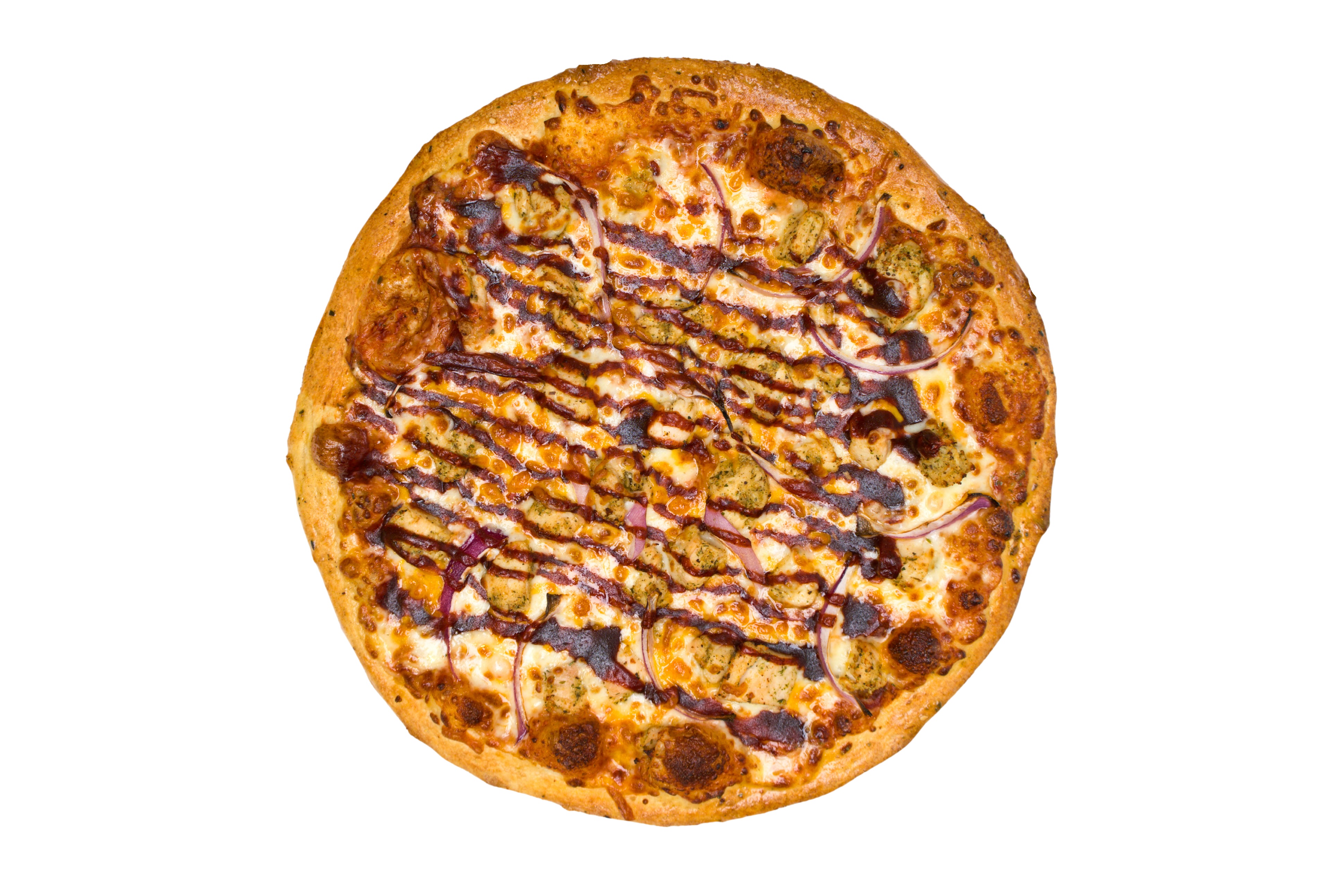 BBQ pizza white background
